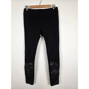 Pete & Greta Johnny Was Black Moto Leggings Pants S Faux Leather‎ Knee Stretchy